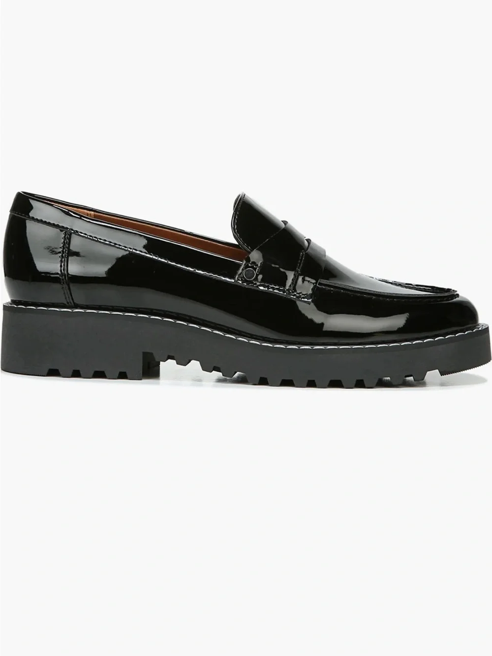 Franco Sarto Black Patent Lug Sole Loafer